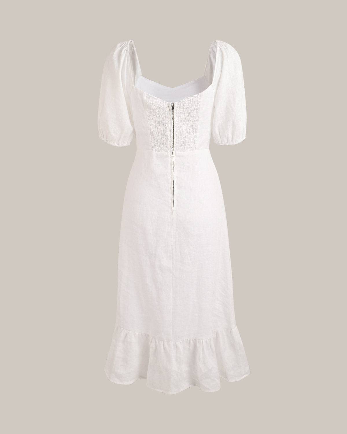Xiana | Vestido Midi de Lino con Abertura