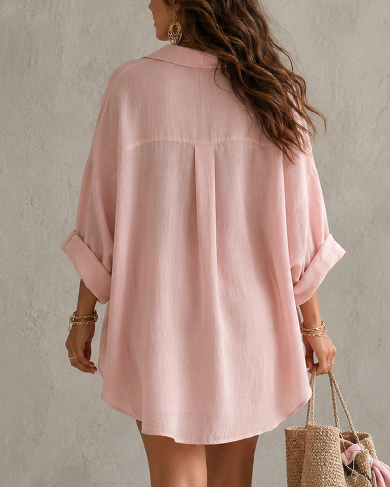 Hazel|Cotton Linen Shirt & Shorts Set