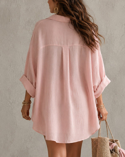 Hazel|Cotton Linen Shirt & Shorts Set