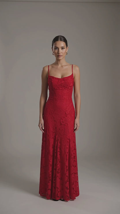 Rita | Vestido Largo Floral con Escote Drapeado