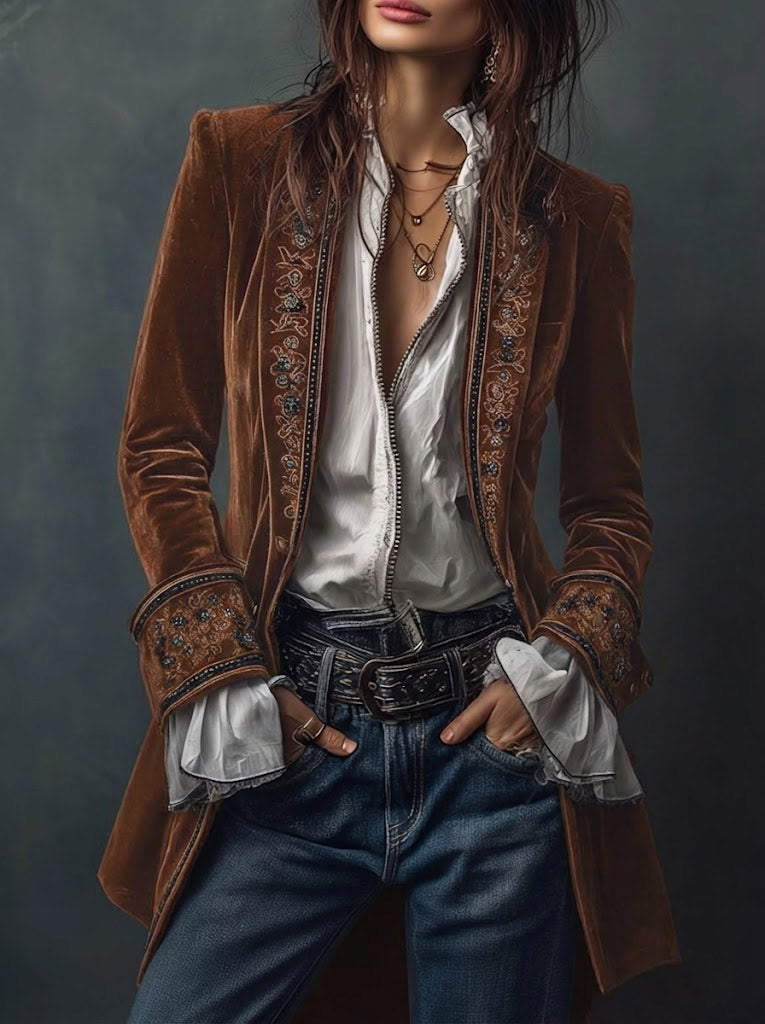 Beatrice | Long Embroidered Jacket