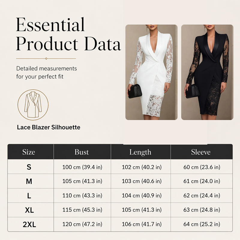 Simona | Vestido Esmoquin Ceñido con Encaje