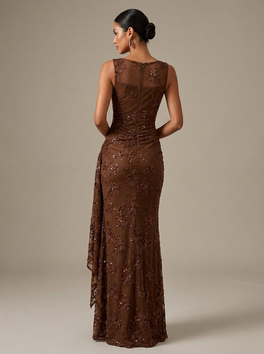 Soledad | Vestido Largo de Jacquard con Lentejuelas