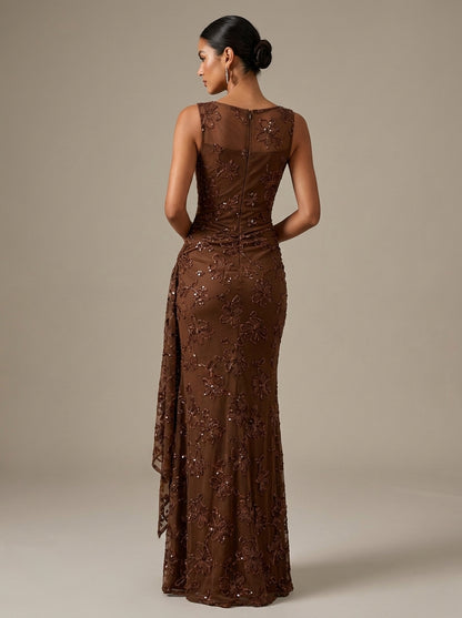 Soledad | Vestido Largo de Jacquard con Lentejuelas